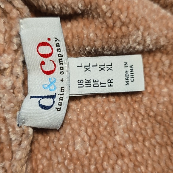 D&Co Mauve Chenille Cardigan Worth Pockets Sz L - Picture 4 of 5